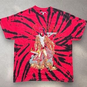 Metallica Tie Dye Band Tee Shirt Red Black‎ Graphic Rock Unisex S/M